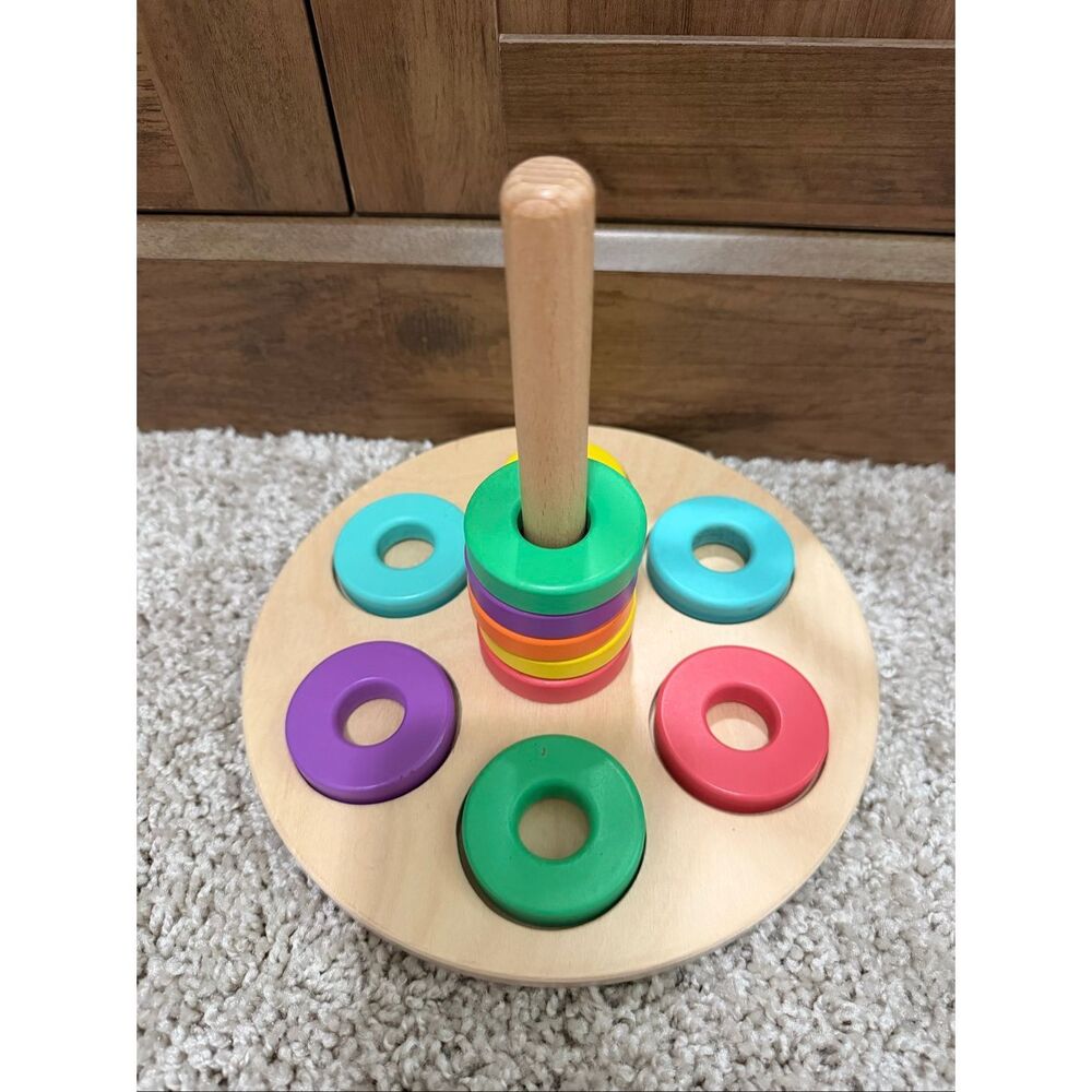 Lovevery Wooden Stacking Toy Rainbow Rings - Picture 2 of 3